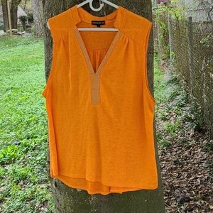 Chances R orange bejeweled tank